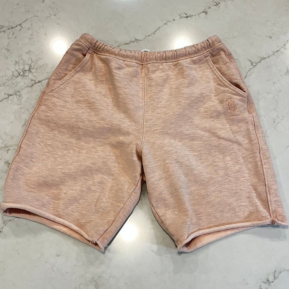 FP Movement Free People Sweat Shorts Raw Hem Womens M Pink Peach For the Win